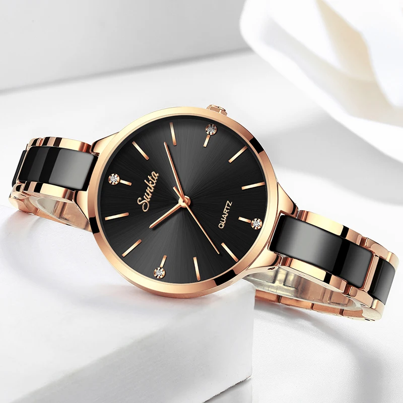 LIGE Top Brand Ladies Watch Luxury Diamond Dial Waterproof Ceramics Women Watches Fashion Quartz Women Wristwatch Montre Femmes