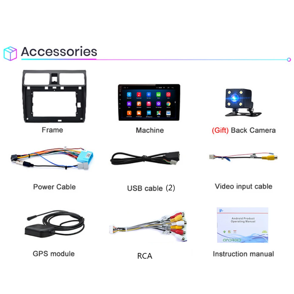 Для автомобиля Suzuki Swift 2005 2006 2007 2008 2009 2010 Android-радио-мультимедийный плеер с навигацией GPS, видео, 2DIN, IPS, 8 ядер, 4G.