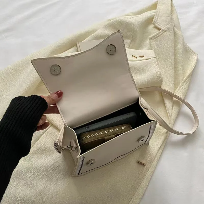 Popular Fashion Simple Texture Small Square Bag 2023 New Fashion Style Versatile Women's One Shoulder Crossbody Bag