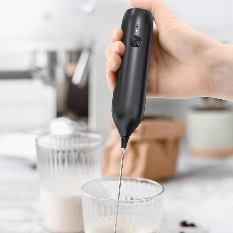 

Milk Frother Handheld Cordless USB Charging Coffee Foam Maker Coffee Making Essentials For Cappuccino Bulletproof Coffee Eggs