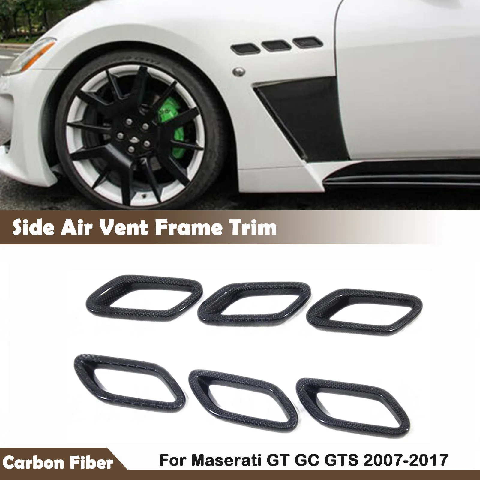 

Крыло автомобильного колеса из углеродного волокна, боковое отверстие вентиляционного отверстия, отделка капота, рама, крышка, автомобильные аксессуары для Maserati GC 2007-2017