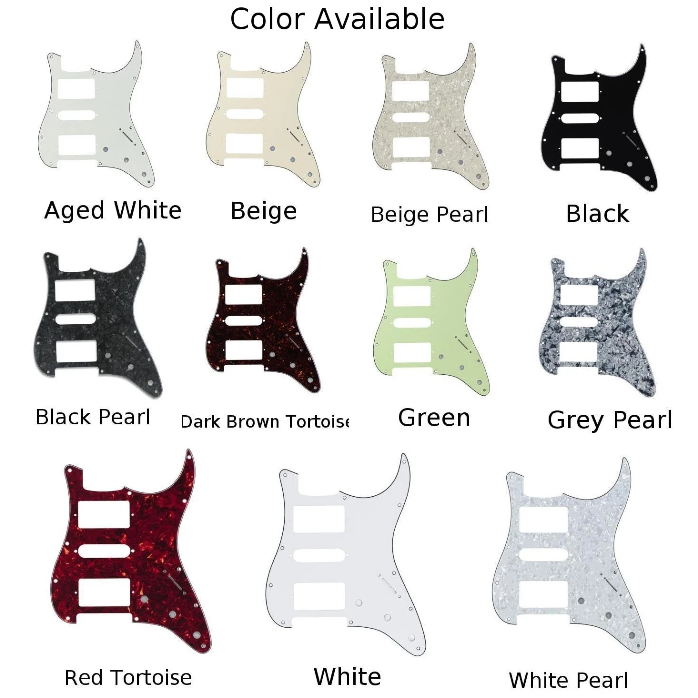 

3 Ply 11 Holes ST HSH Guitar Pickguard Scratch Plate For Most American And Mexican Standard FD Strat HSH Style Guitar