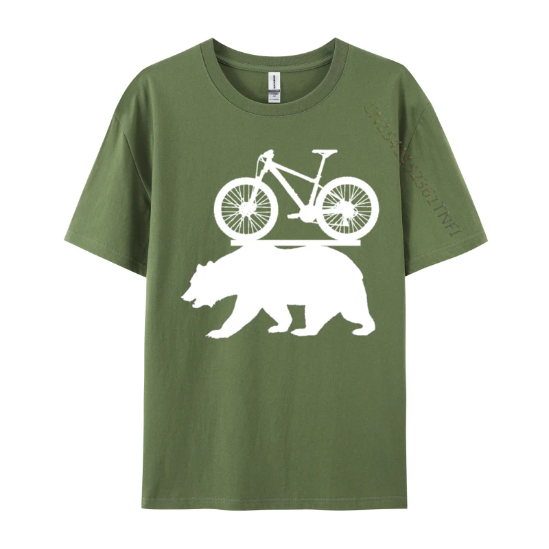 Fun Mountain Bike Cycling Cal Bear Design For Men Classic Tops T Shirt Fashion Tee-Shirt Top T-Shirts Clothing