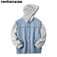 ton lion kids denim jacket spring and autumn casual fashion all match boys jacket 5 12 years old boy fall clothes