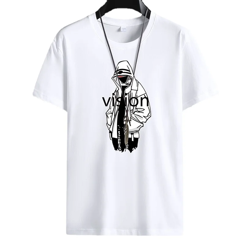 

Новинка лета 2023, Мужская футболка для фитнеса, мужские топы в готическом стиле-панк, повседневные винтажные Большие размеры, стиль хип-хоп, р...