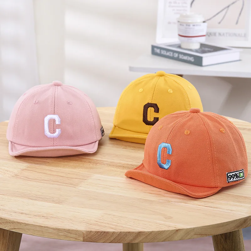 

Spring Summer Boy Girl Letter C Embroidery Soft Brim Baseball Cap Baby Sun Hat Infant Casquette 3-12 months