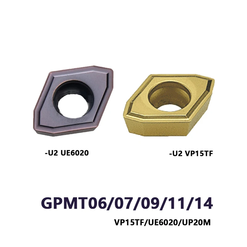 Оригинальные карбидные вставки GPMT070204-U1 VP15TF UE6020 UP20M U GPMT090304-U2 токарный режущий