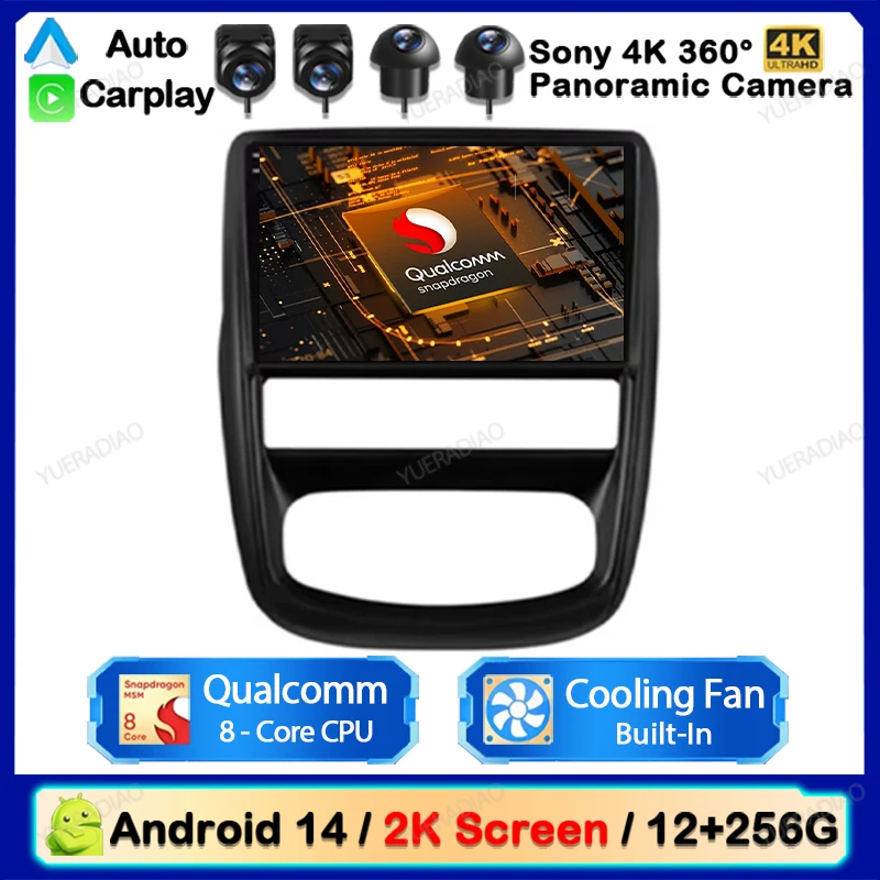 Автомобильный радиоприемник Android 14 для Renault Duster 1 2010-2015 Мультимедийный видеоплеер