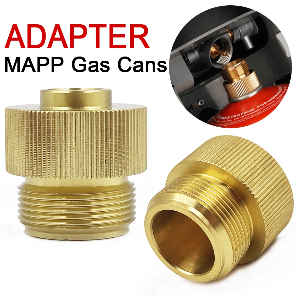 

Adaptor Canister Gas Convertor 1"-20 UNF Adapter Lindal Valve Canister to 7/16"-28UNF Propane Tank Welding Torch MAPP Gas Cans