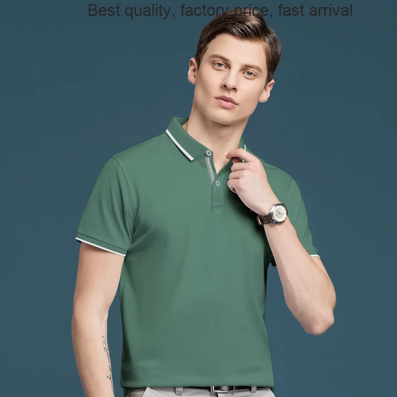 

Мужская Однотонная рубашка-поло, Повседневная белая рубашка-поло с вышивкой в деловом стиле, лето 2023