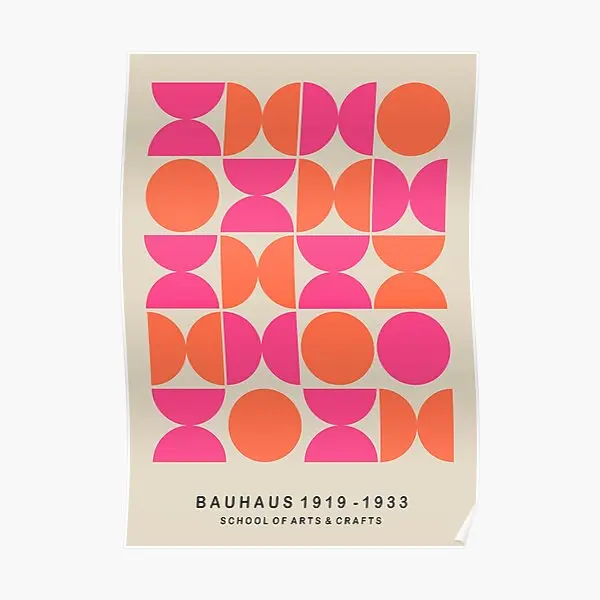 

Pink And Orange Geometric Semi Circles B Poster Print Room Painting Modern Home Funny Decor Decoration Art Vintage No Frame