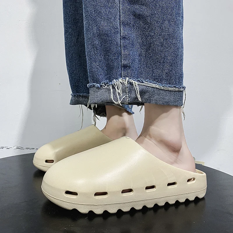 

Summer Slippers Men Women Indoor Eva Cool Soft Bottom Sandals Trend Unisex Slides Light Weight Beach Shoes Slippers Home 35-46 f