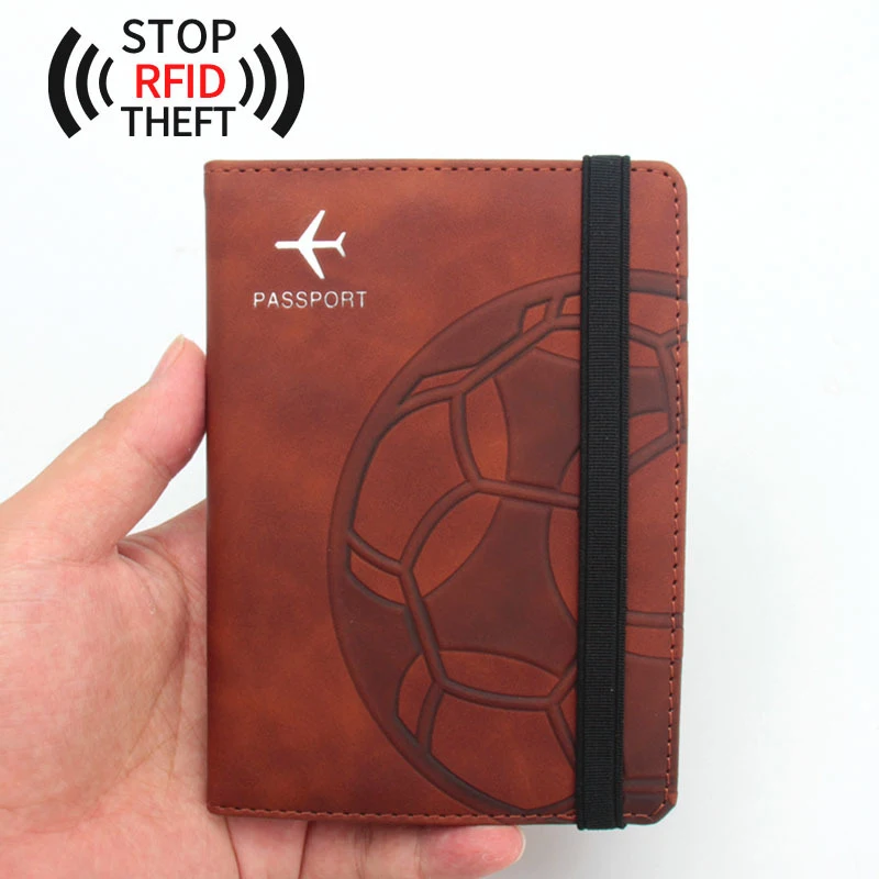

New RFID Passport Cover Football Case Passports Qatar World Cup Ticket Clip Multi-card Slots Travel Passport Wallet