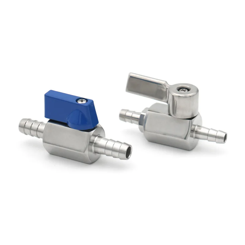 

Sanitary Stainless Steel 304 Mini Ball Valve 7mm 8mm 10mm 12mm Hose Barb Homebrew 2 Way
