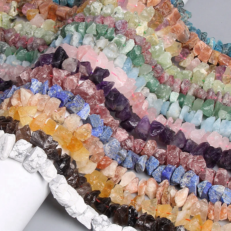 

10-13mm Natural Irregular Freeform Raw Fluorit Stone Nugget Beads Amethysts Crystal Minerals Quartz Bead Diy Jewelry Making 7.5"