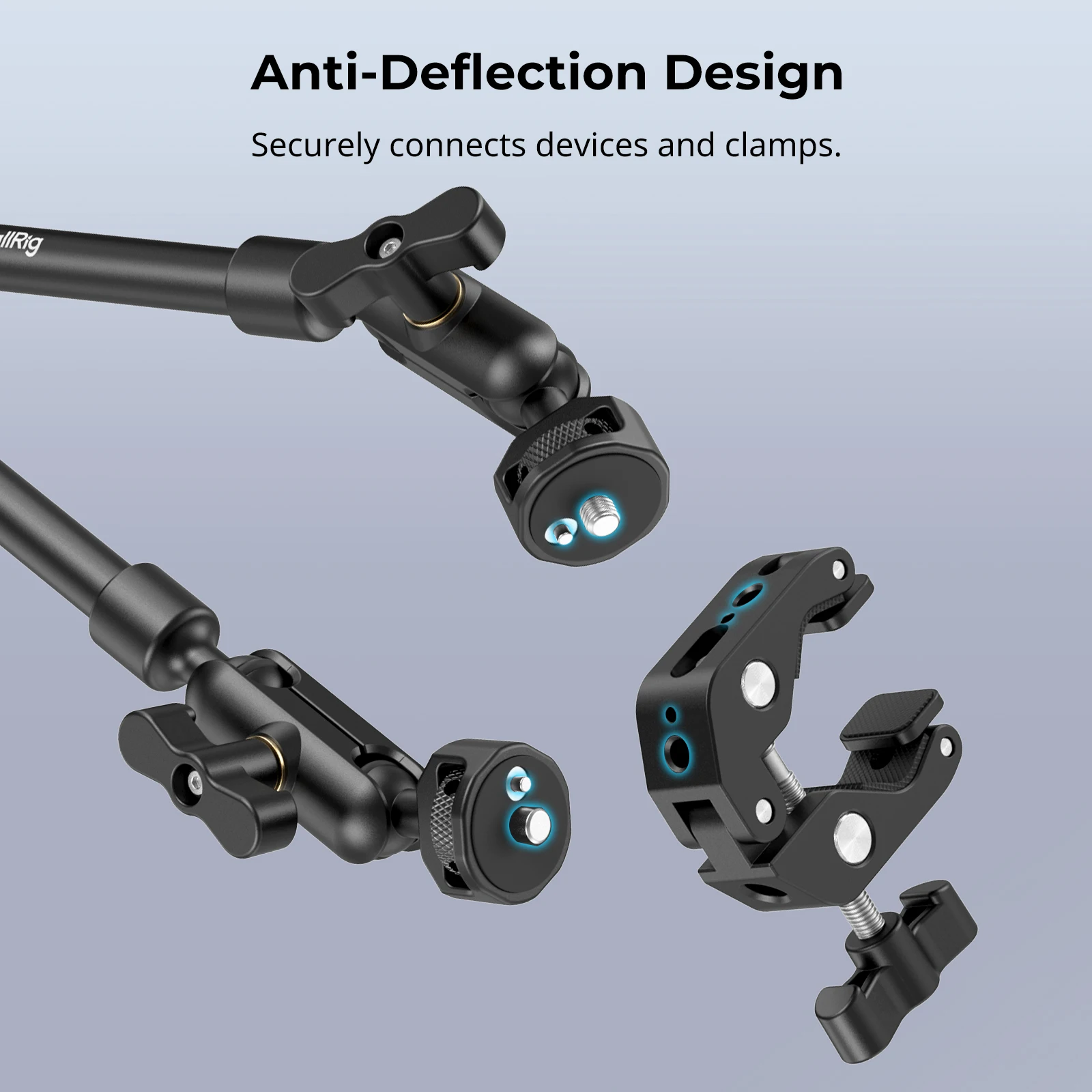 Фото SmallRig Magic Arm с комплектом крабовых зажимов, регулируемым креплением для настольного штатива, стрелой, для смартфонов, веб-камер, экшн-камер 4766 №3
