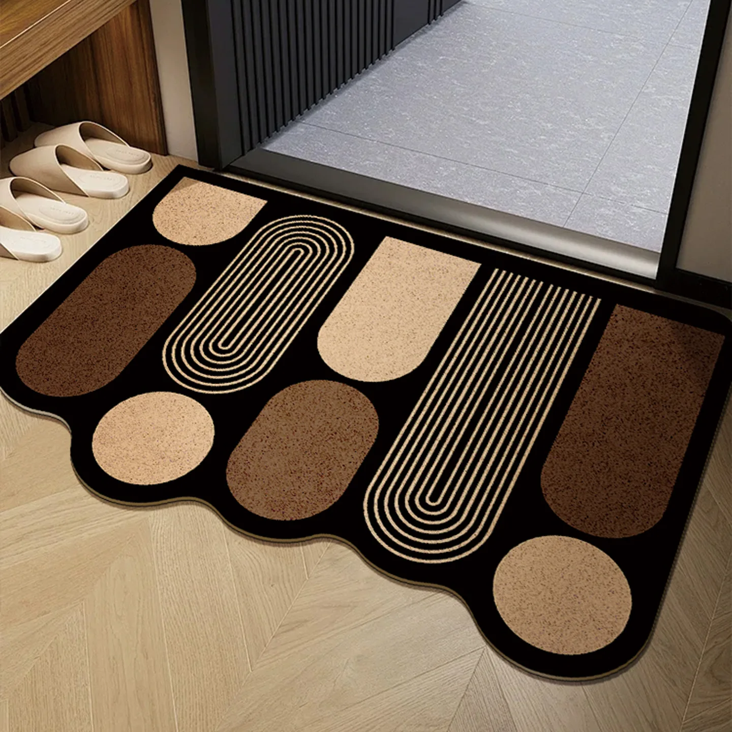 

Ретро геометрический коврик из ПВХ