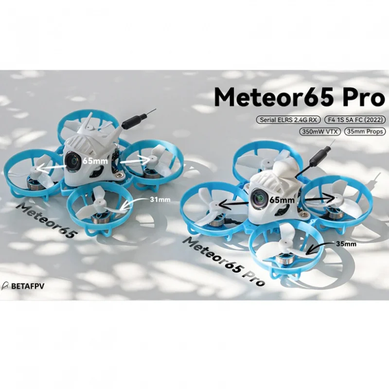 

BETAFPV Meteor65 Pro BWhoop Quadcopter 1S 65mm FPV RC Racing Drone BNF F4 FC C03 Camera M03 VTX 0802 19500KV Brushless Motor