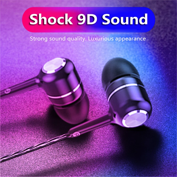 

3.5mm Wired Eraphone with Built-in Microphone In-ear HIFI Mobile Phone Headset Adjustable Volum Earphones for Huawei Xiaomi