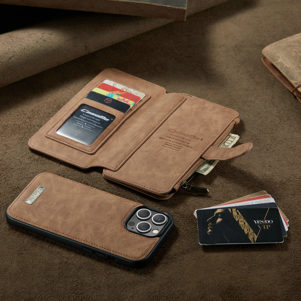 Caseme Magnetic Leather Phone Case for iPhone 13 12 11 Pro MAX Detachable Wallet 14 Card Slots 7 8 Plus Xs Max | Мобильные телефоны