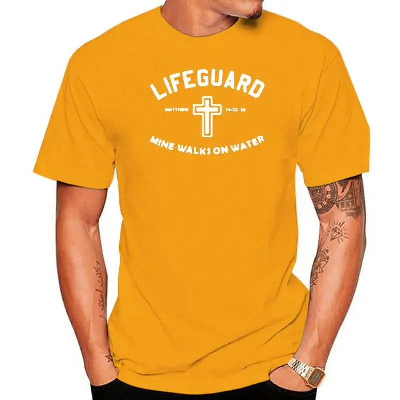 

Adult Christian religious T Shirts lifeguard mine walks on water Funny