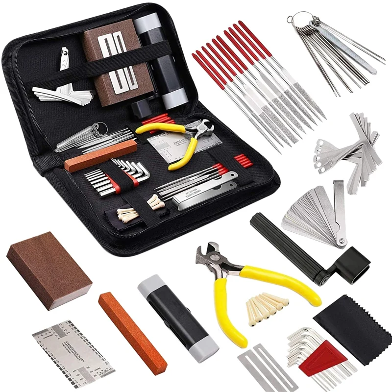 

Quality Guitar Tool Kit For Repairing Electric Guitar Care Kits For Bass Mandolin Banjo Ukulele Neck Measurement String Distance