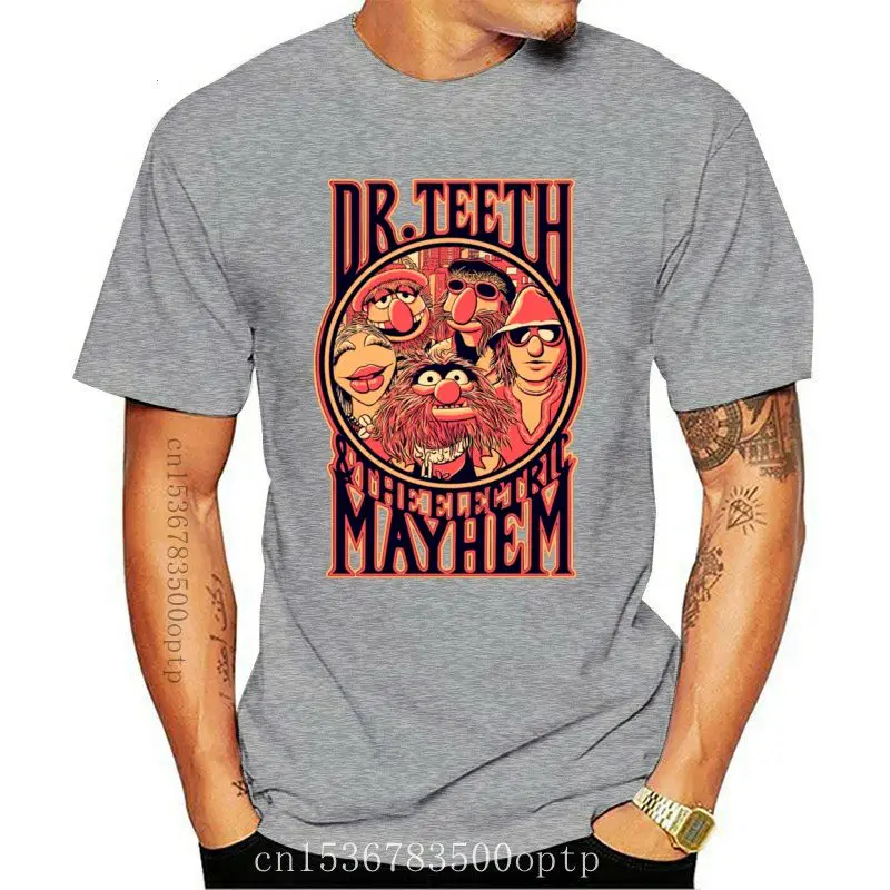 

Camiseta del Dr. Teeth Mayhem para hombre, camisa de marionetas de calle, Hip-Hop, Retro, de dibujos animados, Hipster, banda pe