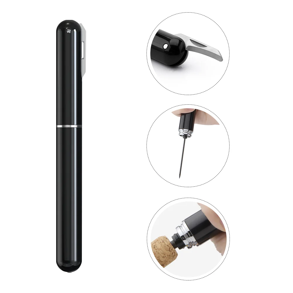 

1Pc Multi-purpose Opener Air Pressure Bottle Opener for Bar Restaurant (Black)