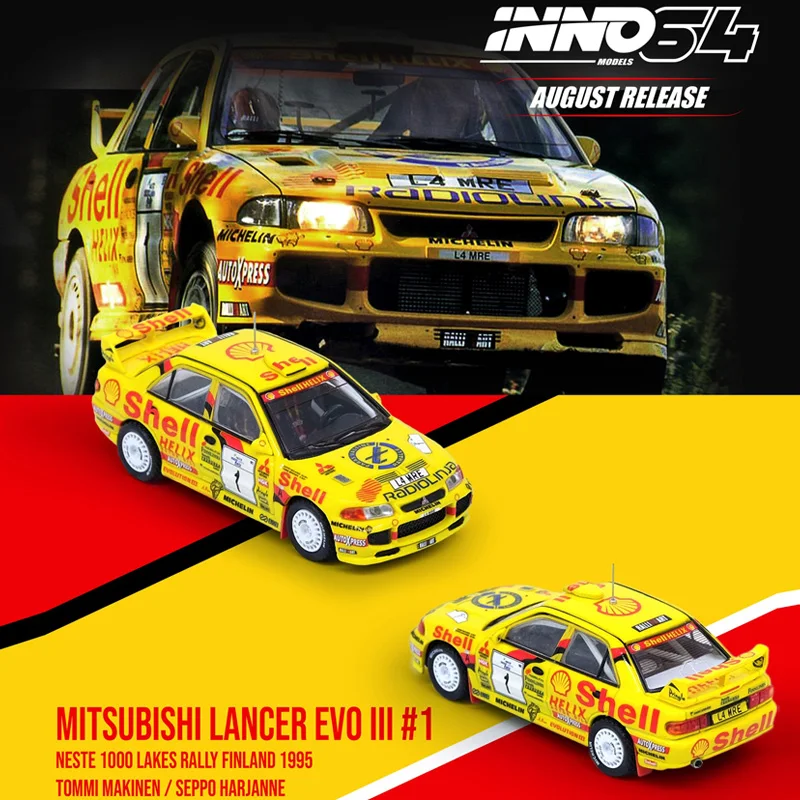 

INNO Rally 1:64 Mitsubishi LANCER EVO3 Generation III No. 1 1995 Alloy Car Model