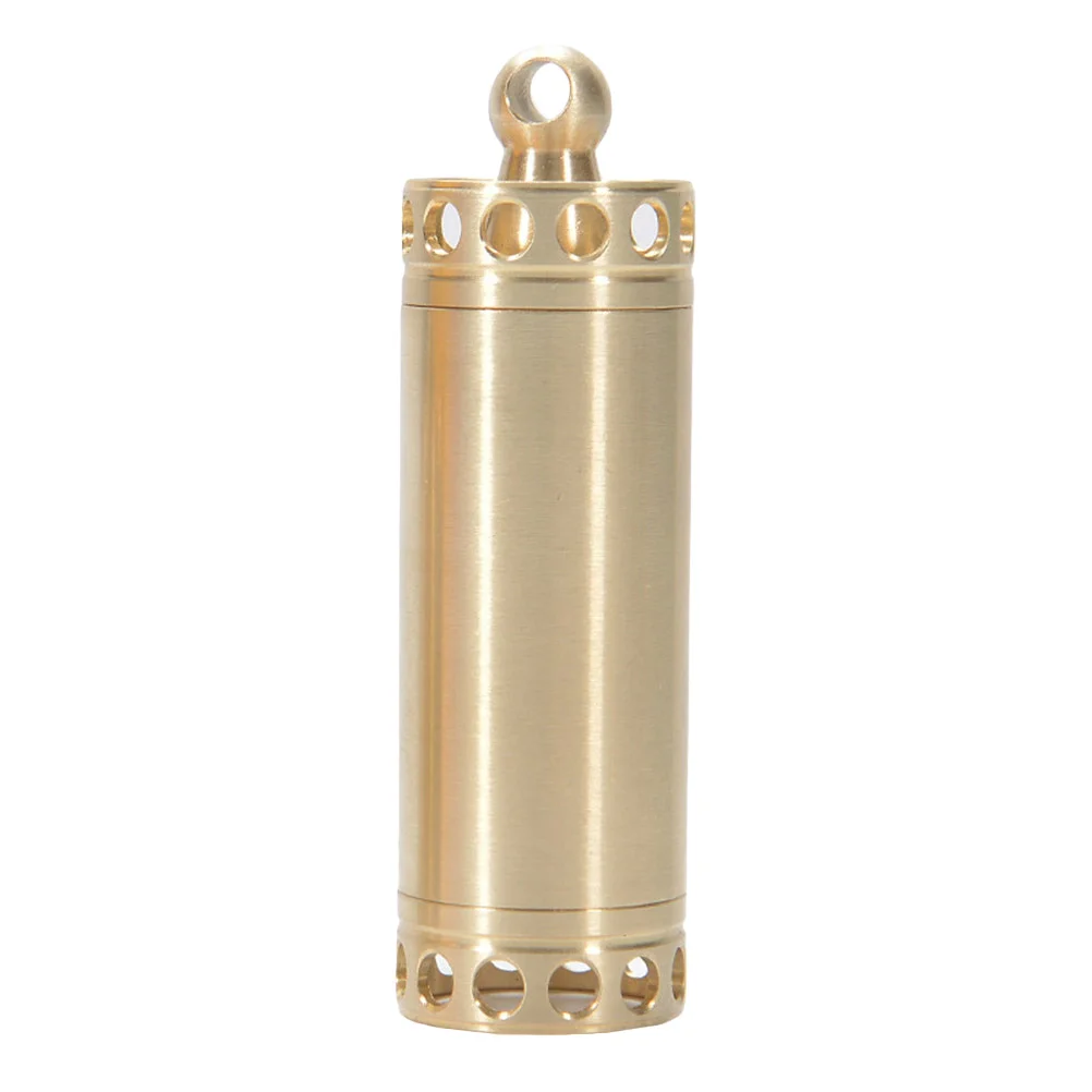 

Medicine Bottle Travel Medication Case Mini Container Dispenser Small Brass