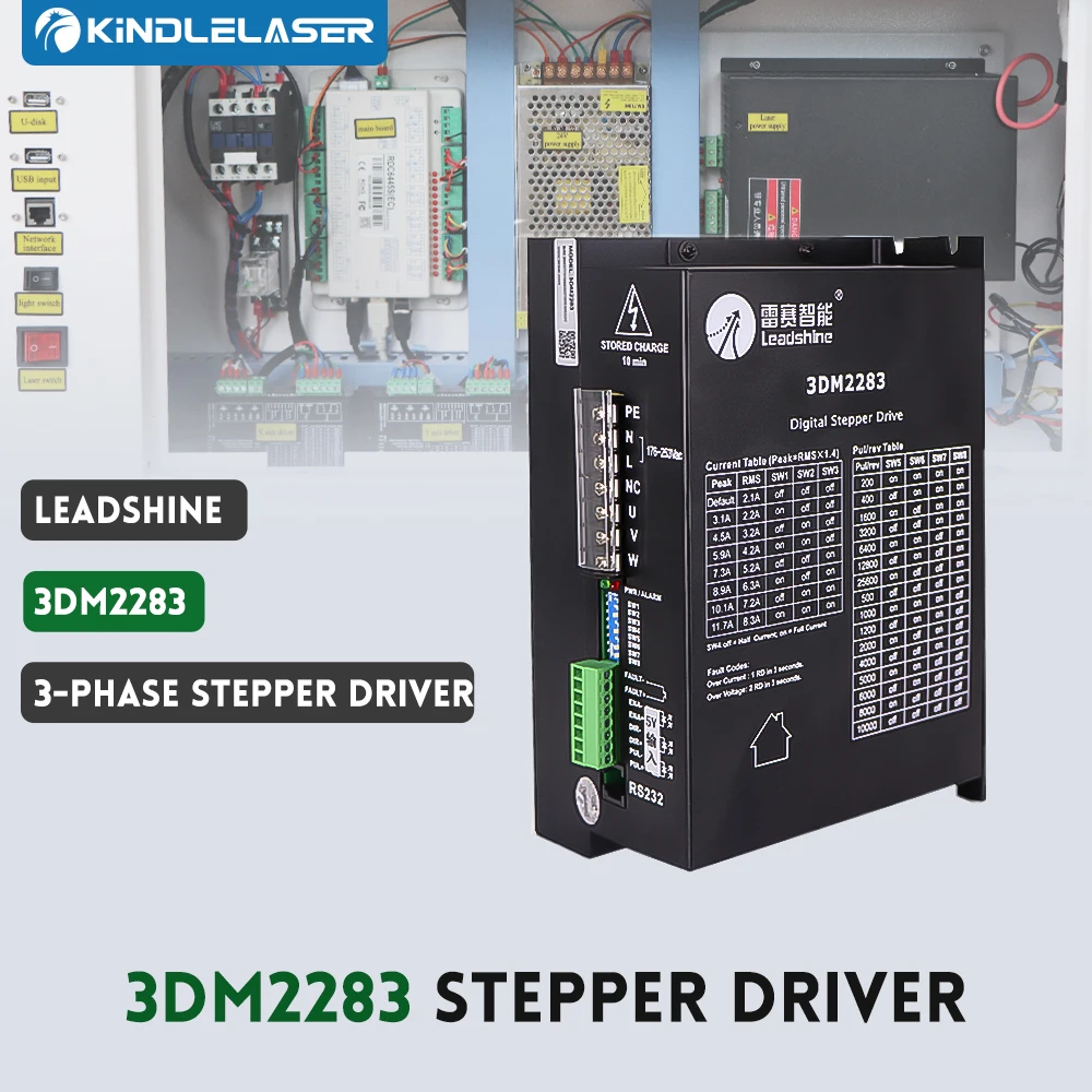 

3-фазный шаговый драйвер KINDLELASER Leadshine 3DM2283, входное напряжение, яркий ток 3,1-110 А, подходящий мотор 86 130
