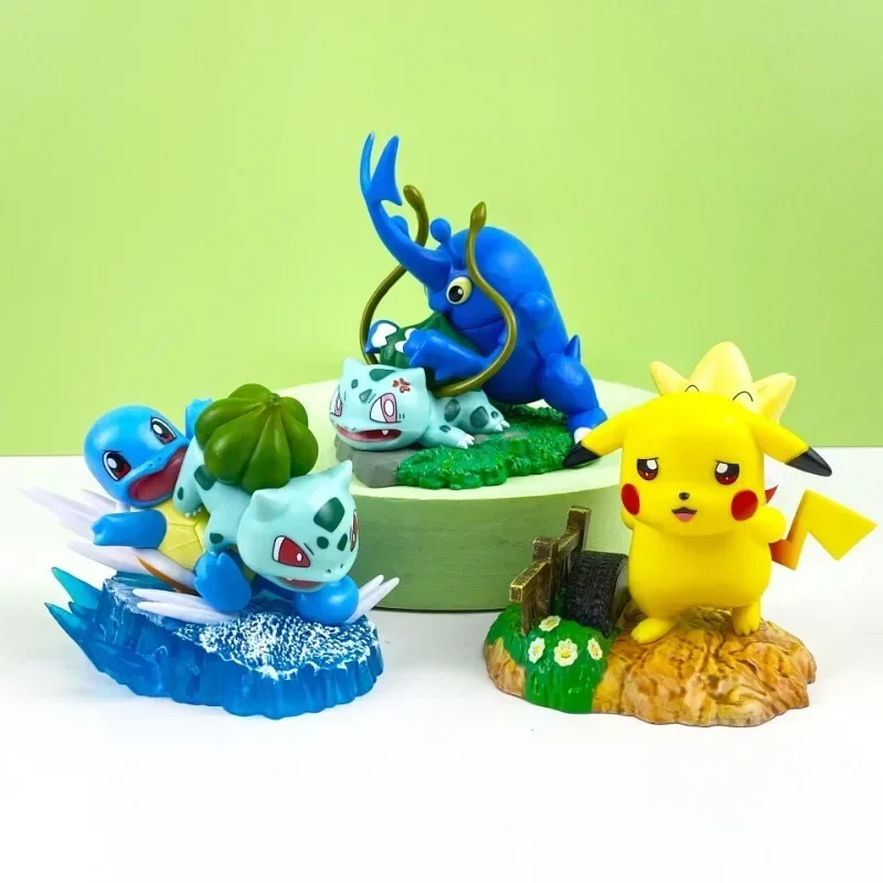 

Pokemon Pikachu Car Ornaments Miniature Doll Figure Blind Box Cartoon Interior Auto Cake Decoration Accessories for Friends Gift