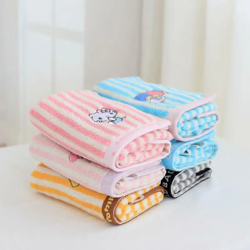 

Аниме Sanrioed вышитые впитывающие полотенца банное полотенце Kawaii My Melody Cinnamoroll Littletwinstars милое мягкое детское полотенце