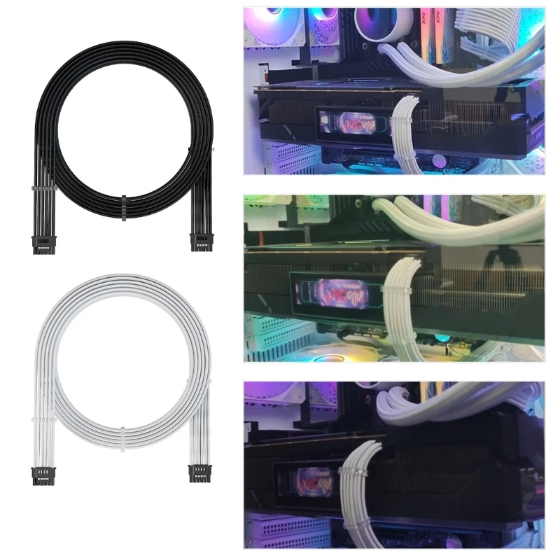 

16Pin GPU Cable 600W Male To Male 16Pin PCIE-5.0 Cable ATX3.0 PCIE5.0 Cable For 3090TI Graphics Card 600W Power Cable B36A
