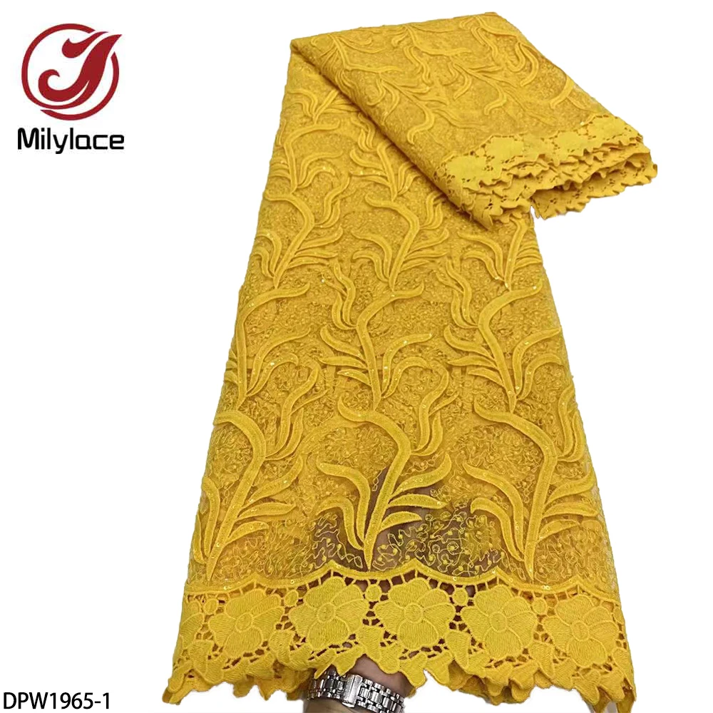 

Высококачественная вышивка, искусственная Тюлевая ткань, вышивка с блестками, африканские сетчатые кружева, ткани 5 ярдов/шт. DPW1965