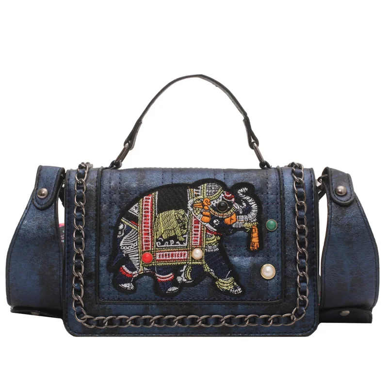 

Новейшие женские сумки сумка со слоном с вышивкой маленькие сумки с клапаном из искусственной кожи с широким ремешком богемная женская сум...
