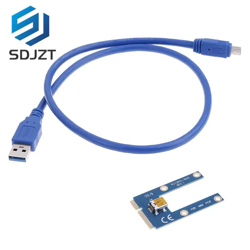 

USB 3.0 Mini PCI-E to PCIe PCI Express 1x to 16x Extender Riser Card Adapter Extension Cable for Bitcoin BTC Miner Mining 60cm