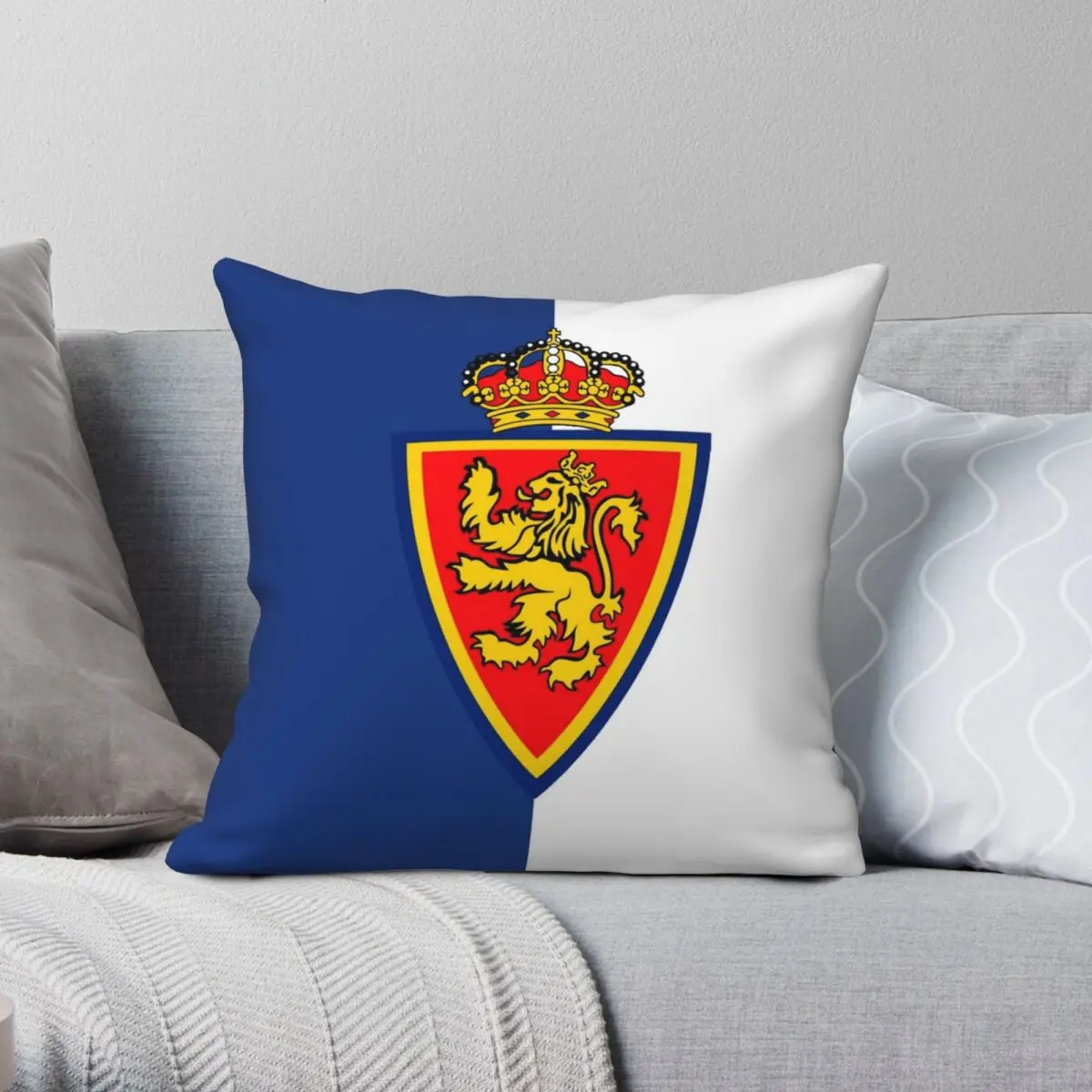 

Real Zaragoza Shield Square Pillowcase Polyester Linen Velvet Creative Zip Decor Throw Pillow Case Room Cushion Cover