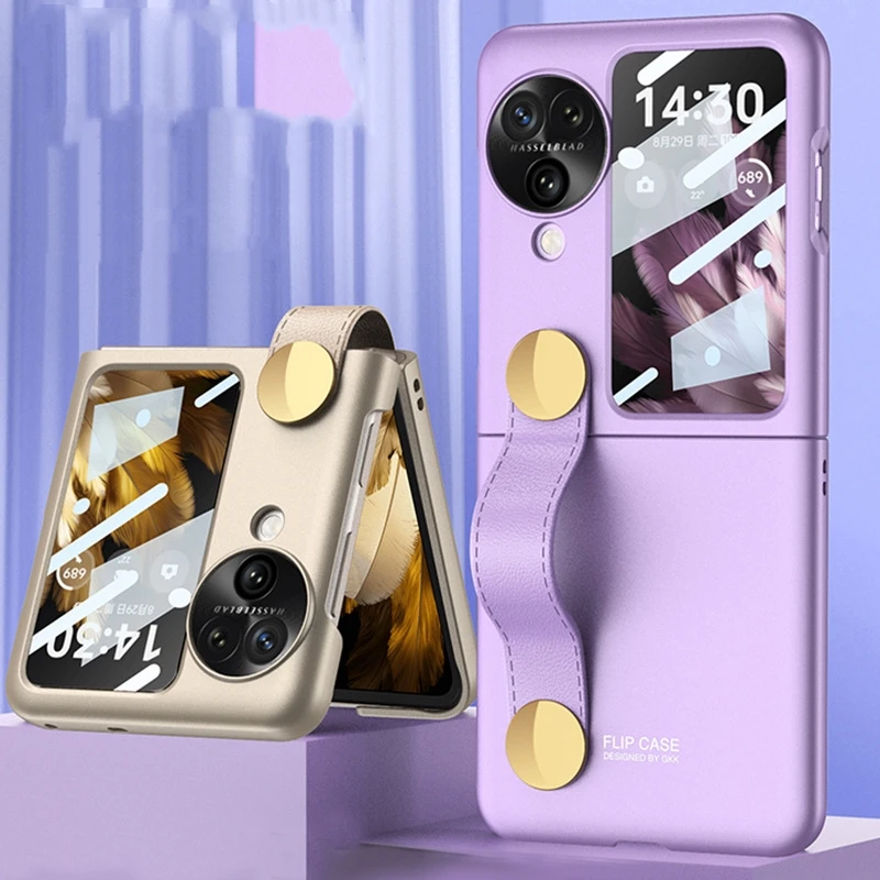 

Вращающийся ремешок на запястье для OPPO Find N3 Flip Чехол тонкий Жесткий ПК