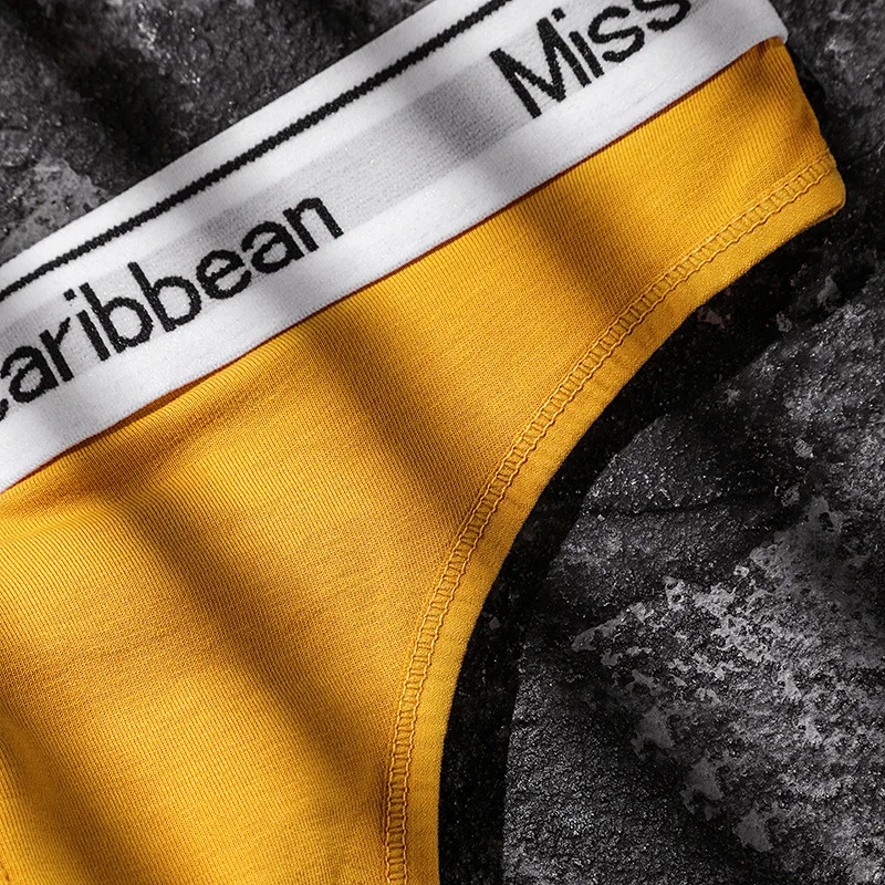 Men's underwear Sexy U convex sports fitness letter waist cotton low waist non marking briefs T-pants M-XXL