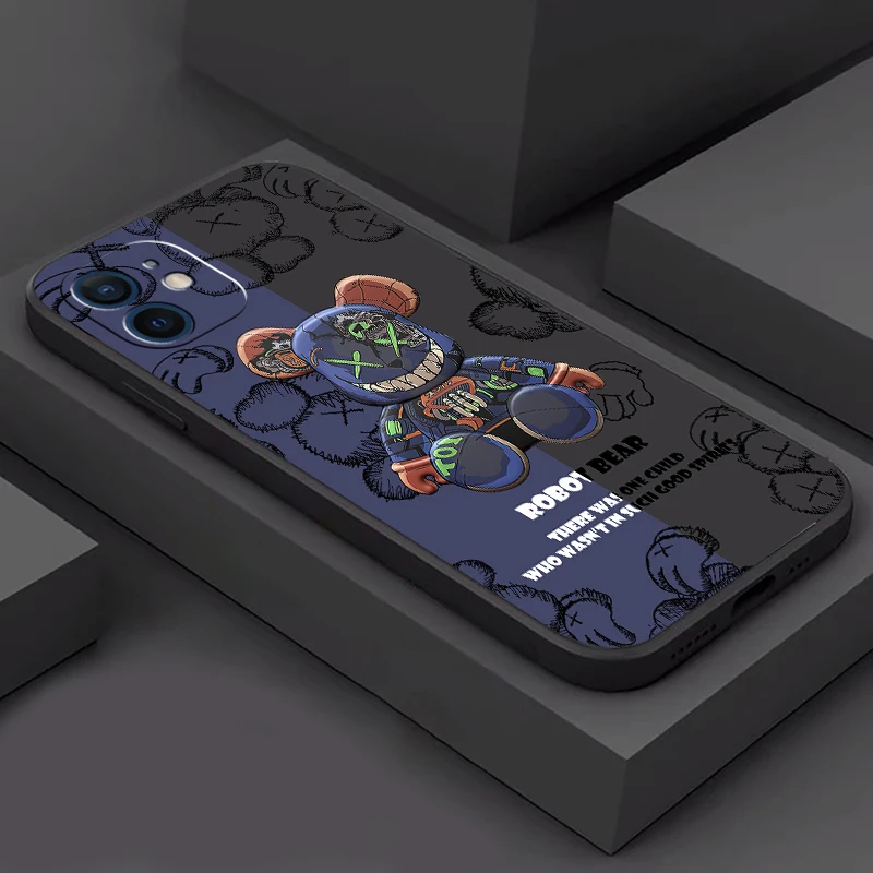 Luxury New Cool Cartoon Bear Phone Case For Apple iPhone 11 12 13 Pro 12 13 Mini X XR XS Max 6 6s 7 8 Plus Shell Cover Coque
