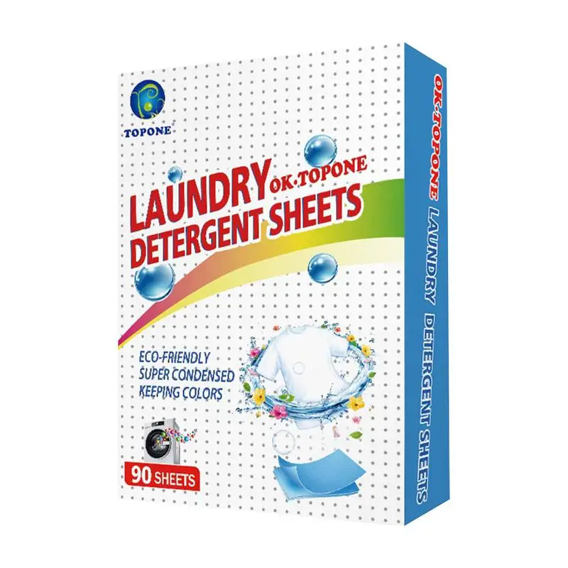 

Laundry Detergent Sheet Long Lasting Scent Detergent Sheets Washing Sheets No Waste Stain Remover Liquid Less For Home Dorm