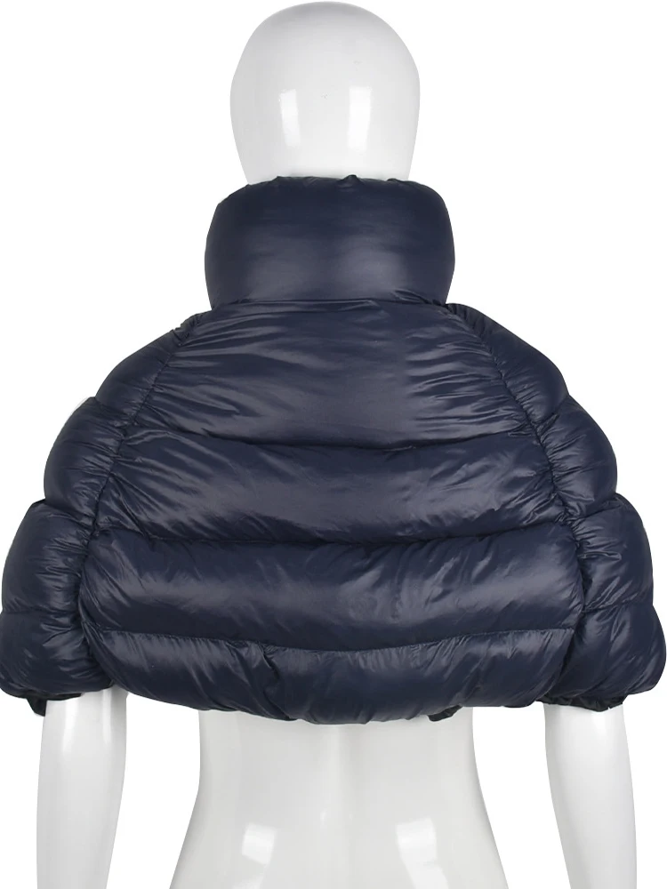 Simenual Cotton-padded Puffer Jacket Women Irregular Sleeveless Terry Mock Neck Zipper Casual Streetwear Bread Outerwear Baddie