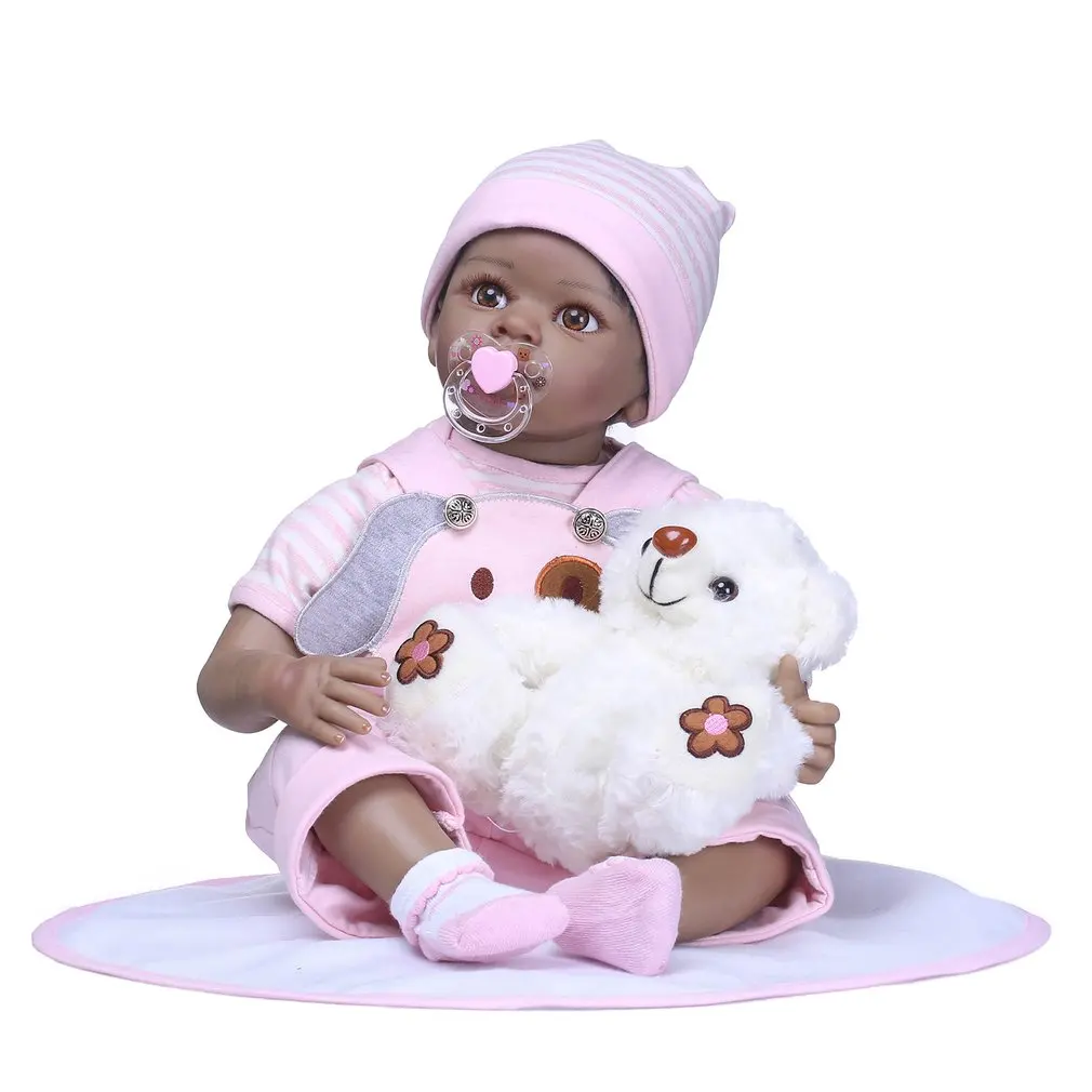 

OCDAY Simulation Baby Doll Full Body Soft Silicone Vinyl Baby Doll Non-toxic Toys Cute Lifelike Newborn Baby Doll Toys Gift