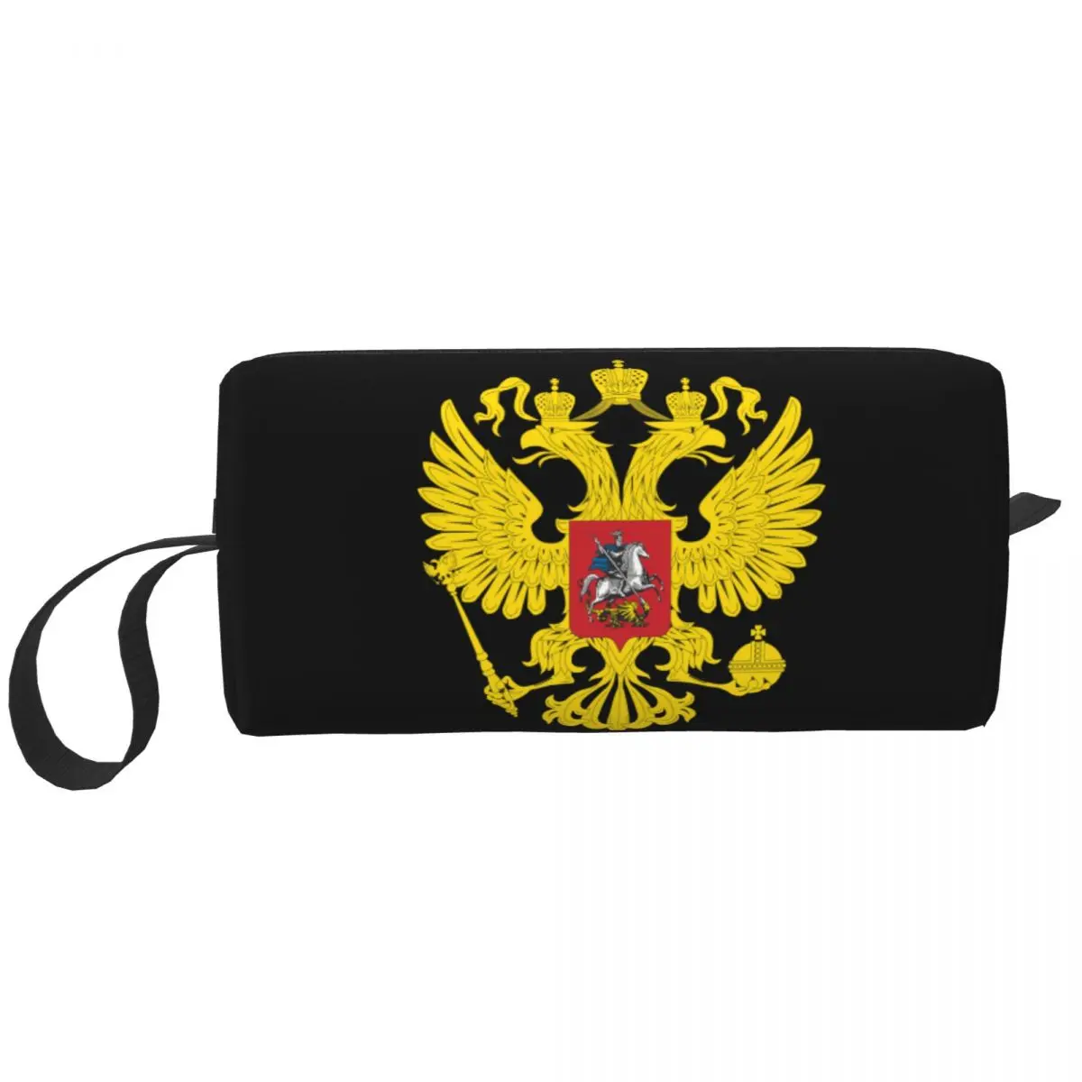 

Женская косметичка с гербом России, индивидуальный дорожный органайзер для туалетных принадлежностей с российским флагом, для хранения косметики