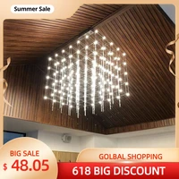 model house sales department sand table starry cube chandelier hotel lobby decoration project customized square lamp
