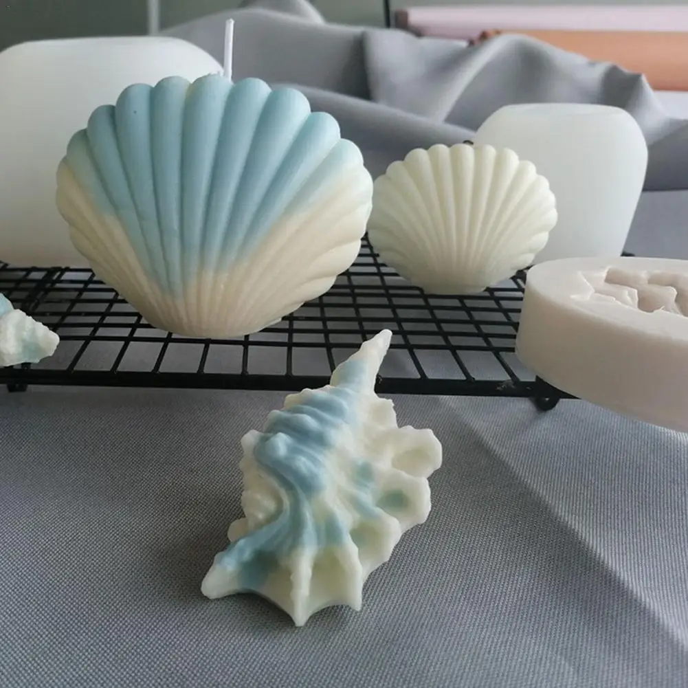 

Sea Shell Conch Silicone Canlde Mold DIY Handmade Candle Making Supplies Clay Resin Gypsum Mould For Soap Epoxy Resin Mold