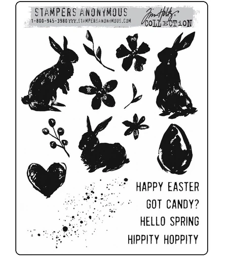 

Rabbit Flower Cling Mounted Rubber Stamp Set - Spring Shadows February 2023 Release Scrapbook Diary Decoration Handicraft