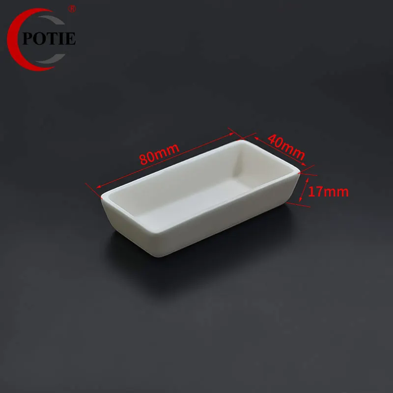 

Factory Price 80x40x17MM Tube Furnace Muffle Furnace with Bore Corundum Crucible Rectangle Shape 99% Alumina Combustion Boat