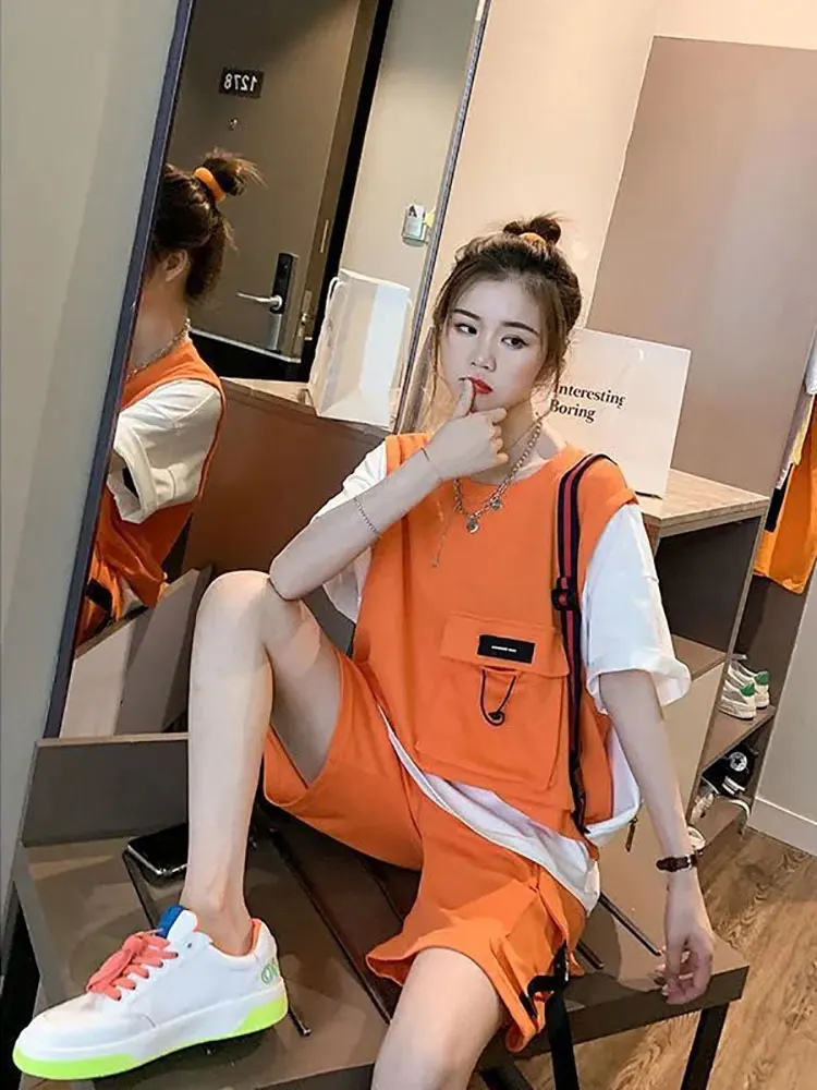 Летний костюм Женская рабочая одежда Стильные шорты с коротким рукавом парные